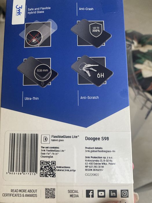 Szkiełko hubrydowe do telefonu Doogee S98