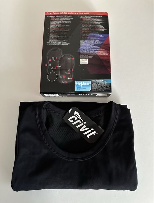 T-shirt preta desportiva para homem ciclismo