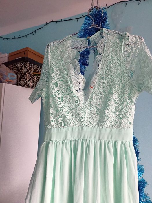 Maxi sukienka miętowa