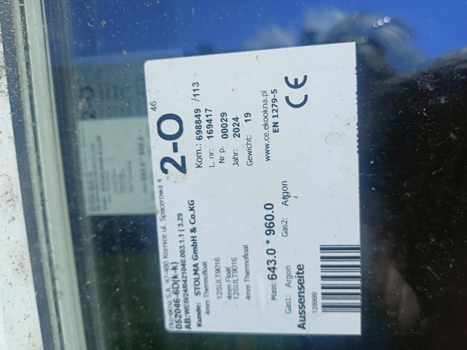 2 szt Nowe okna 3 szybowe plastikowe
