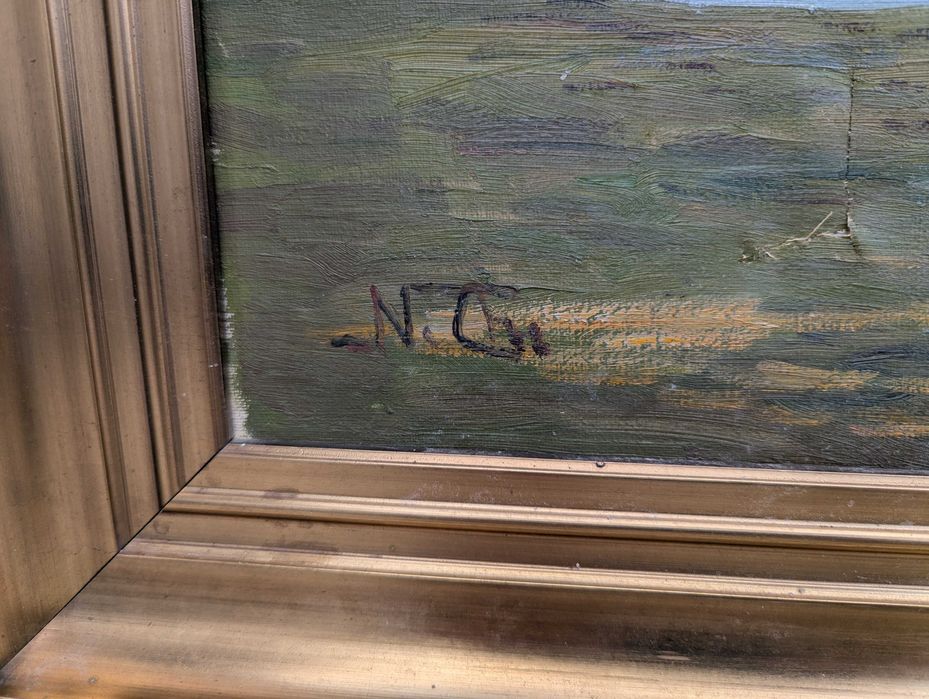 Niels Peter Christiansen (1873-) Konie Aukcyjny Pejzaż