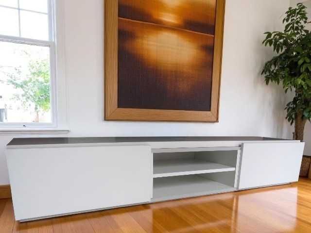 Base TV Branco e Cinza | Nova | Já Montada | Entrega Grátis