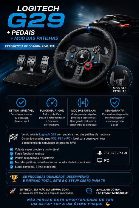 Logitech G29 (Volante + Pedais)