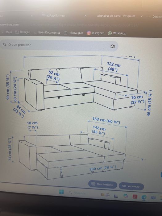 Sofá cama IKEA muito novo