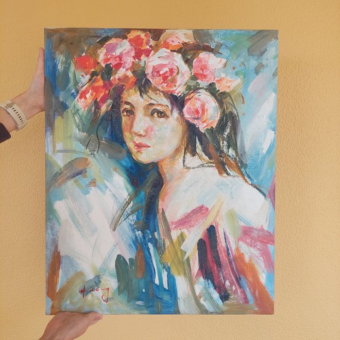 Óleo sobre tela - "menina de madrazo"