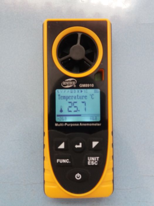 Anemometr wiatromierz wielofunkcyjny miernik temperatury wiatru LCD
