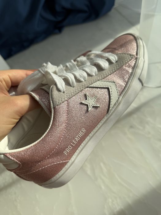 Buty Converse trampki różowe brokat 38,5 w stylu golden goose