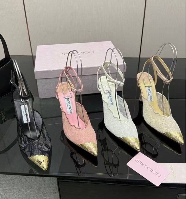 Туфлі Jimmy Choo. Кружевные туфли. Босоножки Лодочки