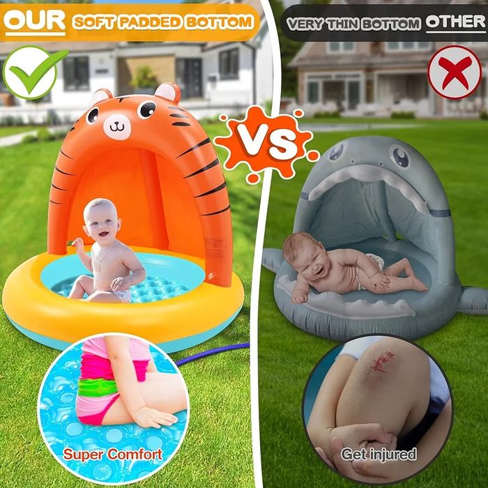 Piscina insuflável flutuador bebé com repuxo proteção sol ENVIO GRÁTIS