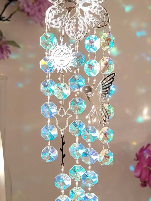 ŁAPACZ SŁOŃCA Snów Zawieszka na Okno Koliber Słońce Dzwonek Kolorowa