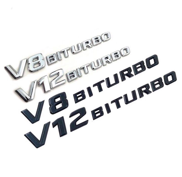 Шильдик надпись V8 V12 Biturbo на крила для Mercedes-Benz