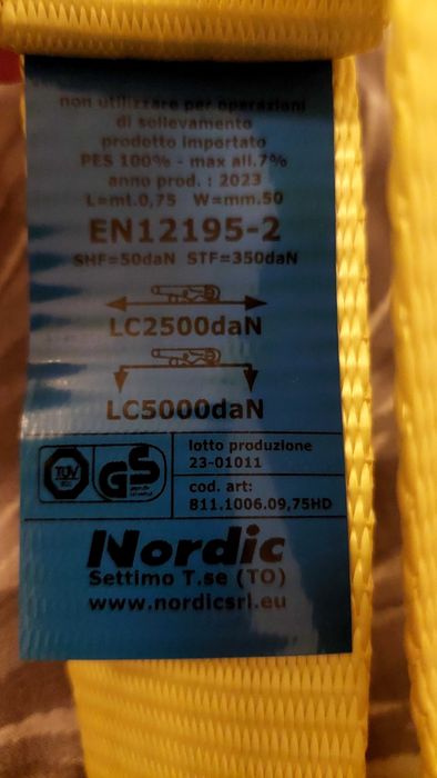 Cintas NORDIC amarração 5 TON C/ roquete e ganchos fechados.