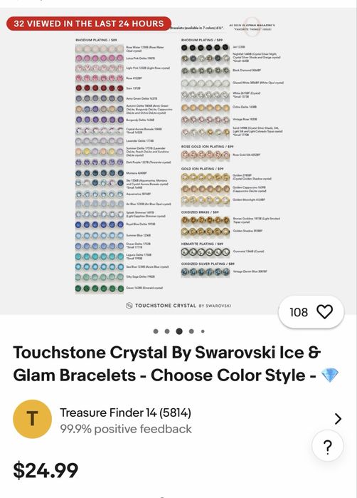 Браслет Touchstone новий від Swarovski
