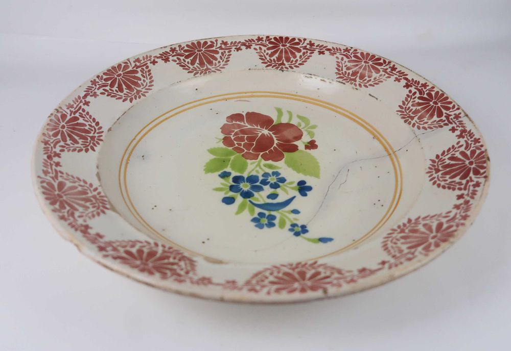 Grande prato em faiança Portuguesa Séc. XIX - 31.5 cm