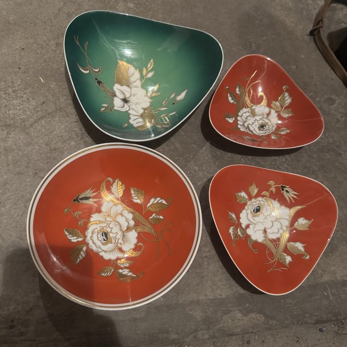 4x Porcelanowy półmisek wallendorf 1764 goldrelief  miska antyk