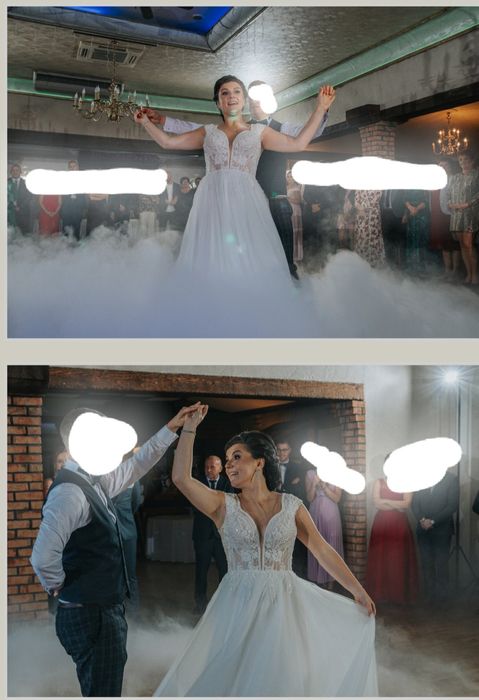 Suknia ślubna ozdobna z welonem