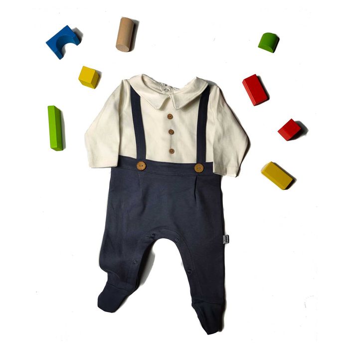 Pajacyk niemowlęcy z szelkami 100% BAWEŁNA 62/68/74