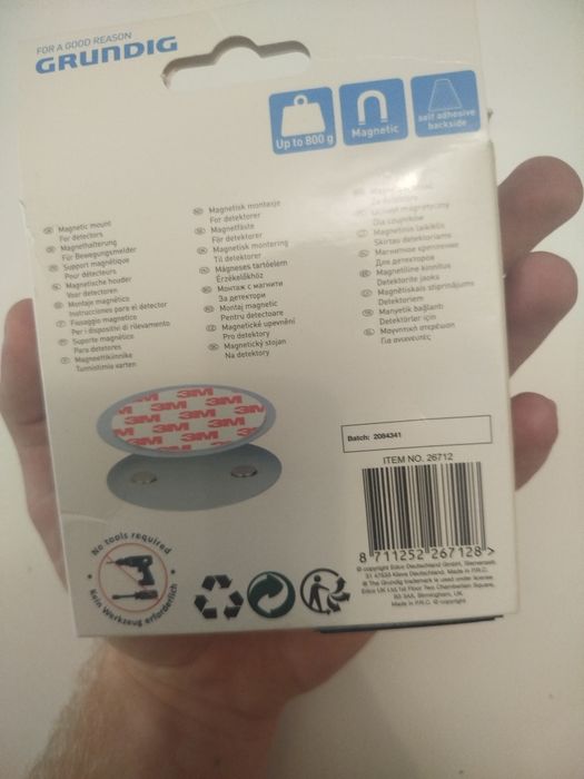 Czujnik dymu marki Grundig z magnetycznym uchwytem