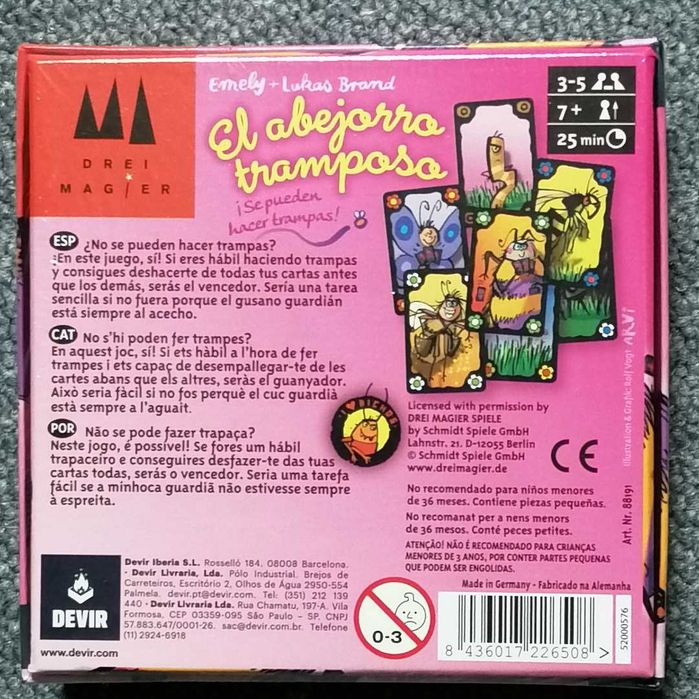 Abelhão Trapaceiro / El Abejorro Tramposo - jogo de tabuleiro