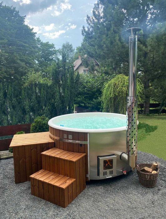 Balia Ogrodowa ruska bania jacuzzi 200cm piec zewnętrzny