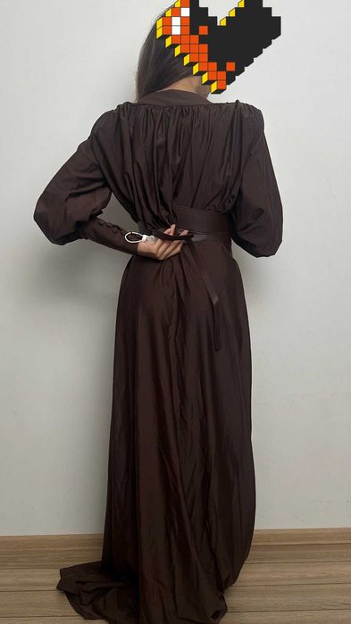 Suknia Brązowa w stylu Boho