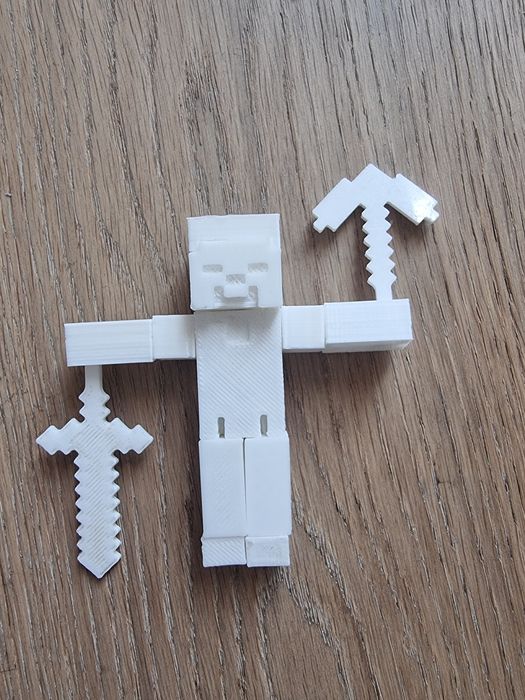 Boneco Minecraft Articulado c/Acessórios