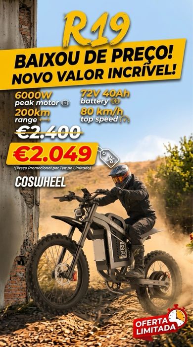 Mota Bicicleta Coswheel R19 novo preço