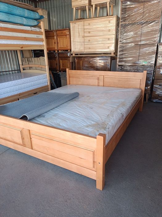 Nowe Łóżko 160x200 drewno sosna, sosnowe, materac bonell, nowe