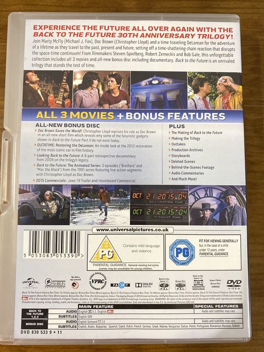 Pack dvd trilogia regresso ao futuro