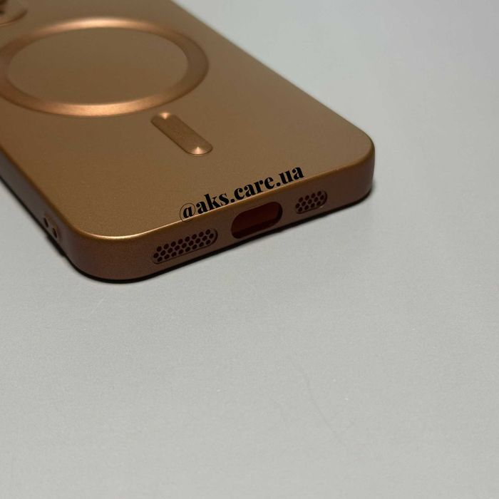 Золотий Бронзовий силіконовий чохол MagSafe протиударний лінзи iPhone