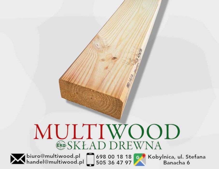 Drewno konstrukcyjne strugane kantówka belka 45*95 mm, C24 KVH