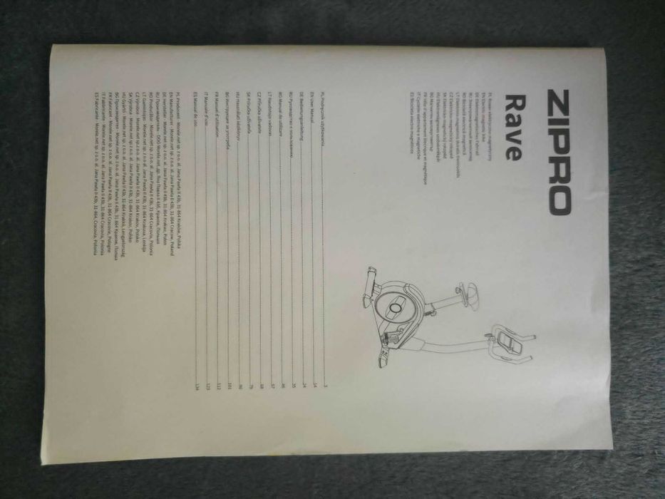 Rowerek stacjonarny Zipro Rave