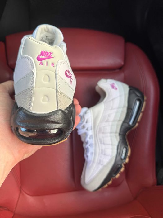 (ОПЛАТА ПІСЛЯ ОГЛЯДУ)Nike Air Max 95 White Grey Black Gum Найк Аір Макс 95 Біло-сіро-чорні Джим