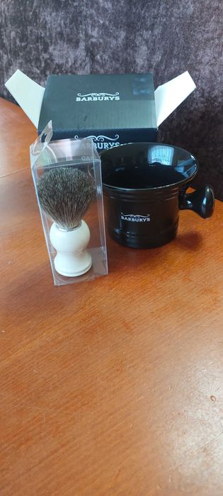 zestaw do golenia pędzel i porcelanowa miseczka #Barber# maszynka NOWE