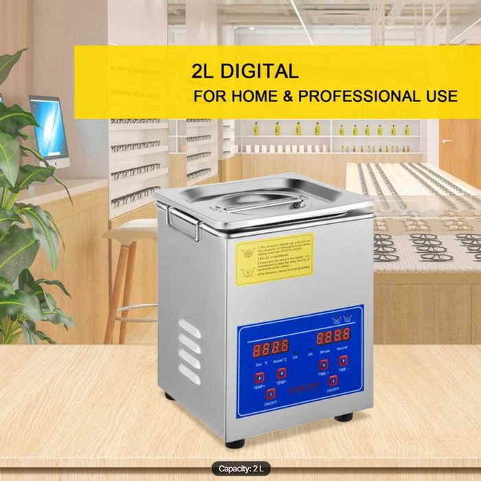 Máquina de Limpeza Ultrasonic Cleaner VEVOR 2L - 40kHz - 60W + Aquecimento 100W - Novo - Envio Gratuito