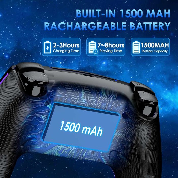 JORREP SZ-5005B Bezprzewodowy Gamepad PS5/PC z RGB, Dual-Vibration