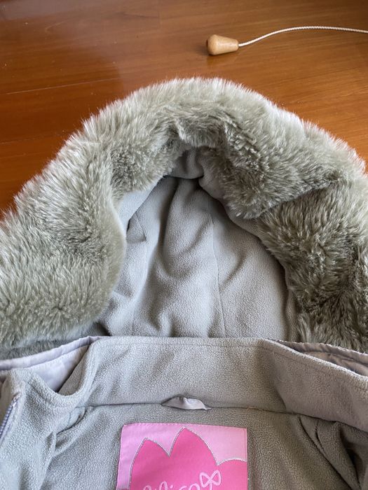 Quispo/kispo casaco lilica ripilica cinzento de penas 10 anos