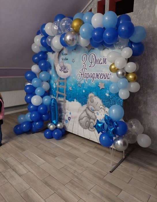 Баннер медведики Тедді блакитний