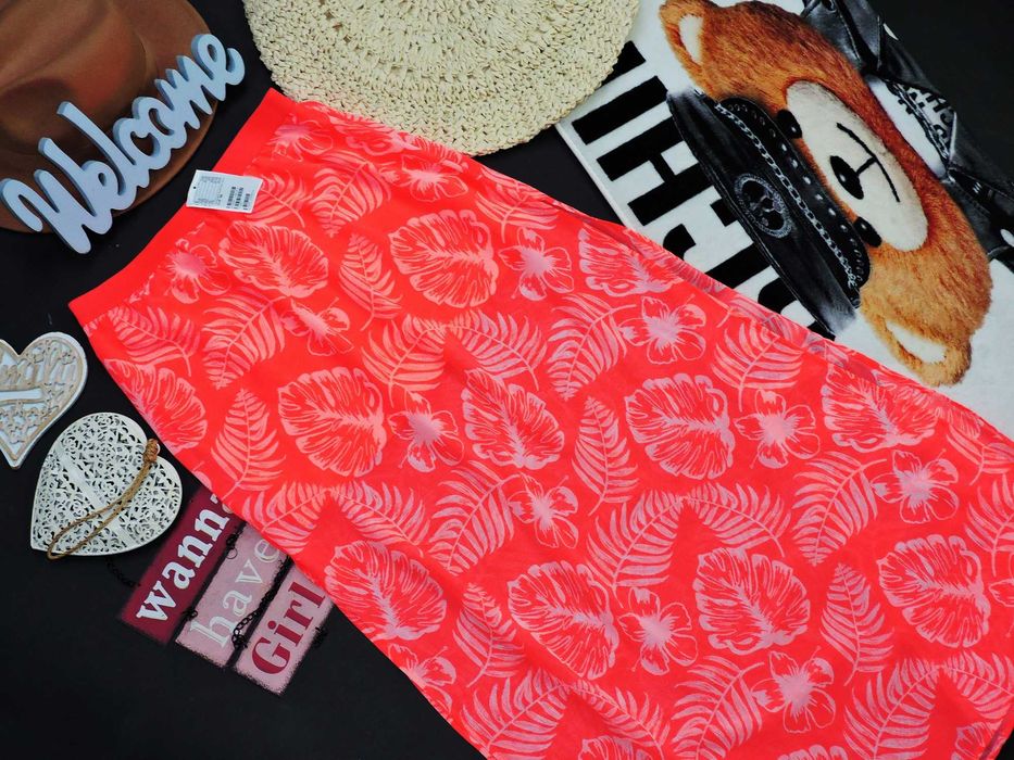 H&M Nowa maksi plażowa spódnica neon S
