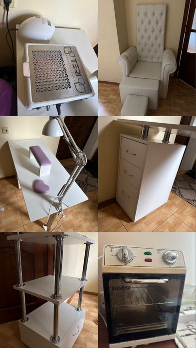 Педикюрне крісло/стіл/тележка/лампа/витяжка/сухожар
