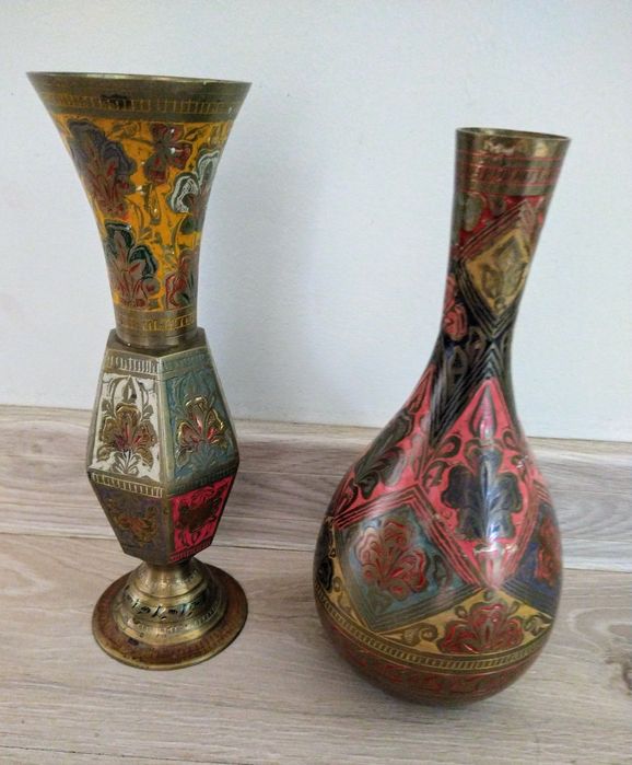 Wazony miedziane z Indii sygnatura, wys.22 cm 1 szt