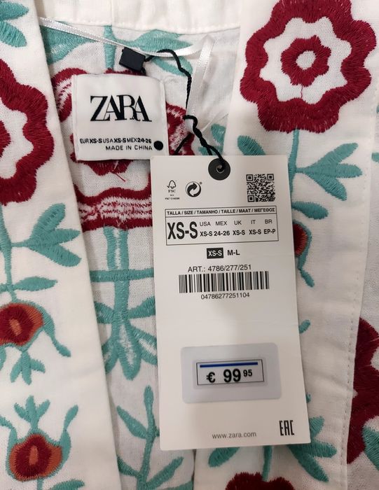 Кімоно кардиган пальто сукня плаття платье з вишивкою Zara
