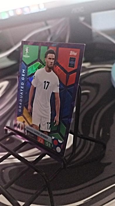 Warren Zaire-Emery "Purple" Graduado Gem, Topps Match Attax Euro 2024.