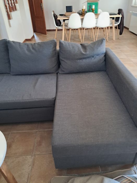 Sofá-cama de canto c/arrumação