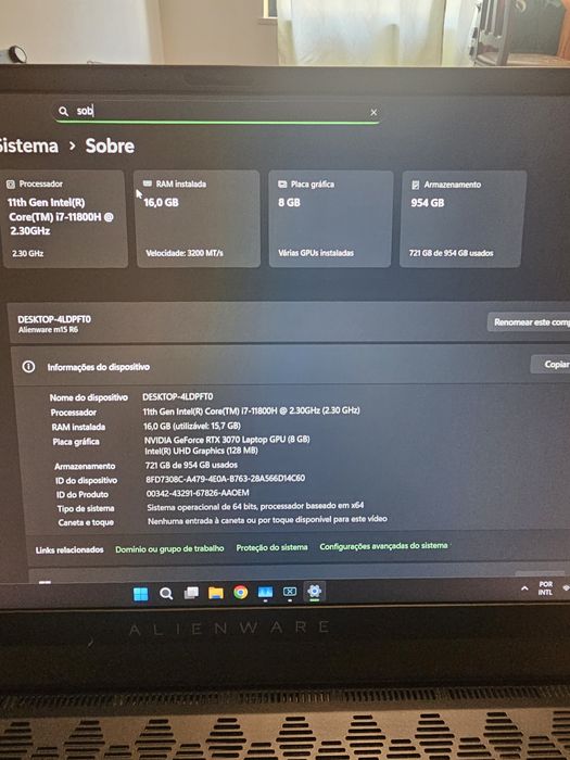 Notebook Gamer Alianware