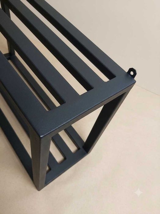 Półka ścienna loft metalowa czarna 60x36x21 cm