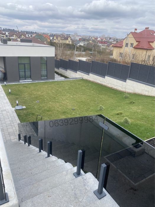 Скляні перила,скляні дашки,перила з нержавійки, вироби з нержавійки