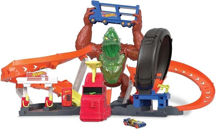Трек Хот Вілс Атака Токсичної Горили на Заправку Hot Wheels Toxic Gorilla Slam Gas Station Mattel
