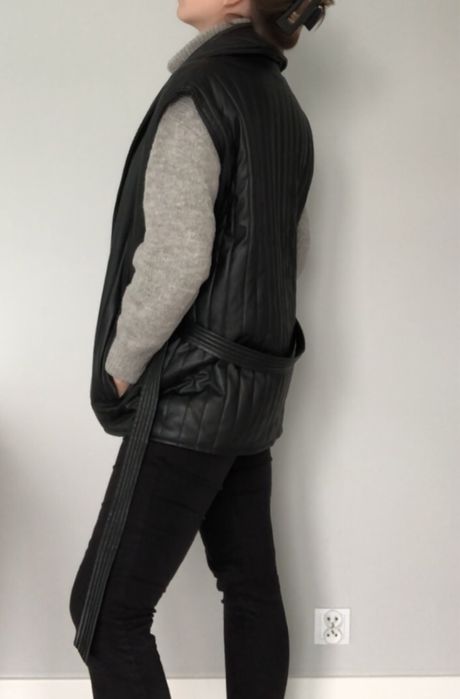 Czarna, pikowana kamizelka ala skórzana Bik Bok, OJ Nellie