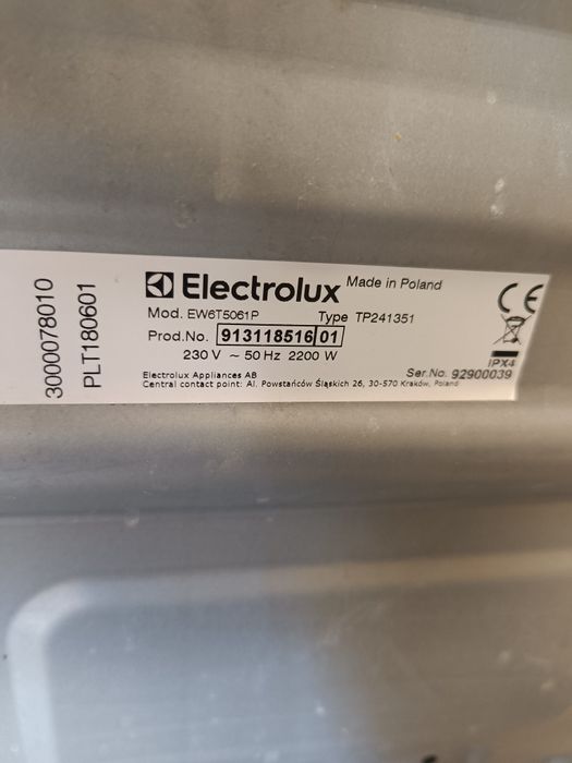 Pralka Electrolux 6kg wsadu